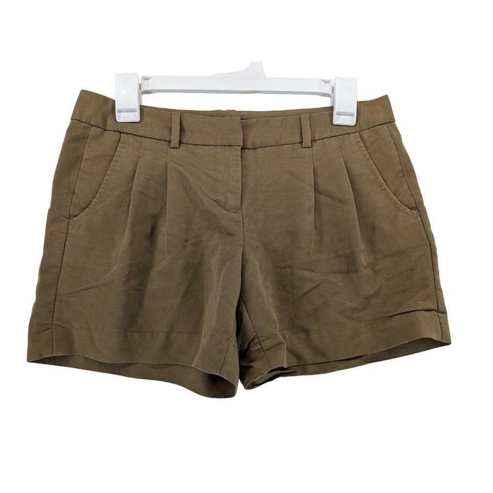 Tommy Hilfiger‎ Chino Shorts 2 Khaki Pleated Classic Casual Golf Beige Everyday